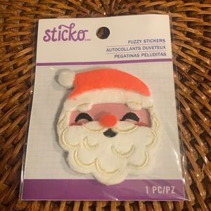⭐️ $1 if bundled - STICKO Santa Face Fuzzy Sticker NWT